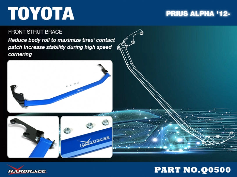 Bara rigidizare telescoape fata Hardrace pentru Toyota Prius - Q0500