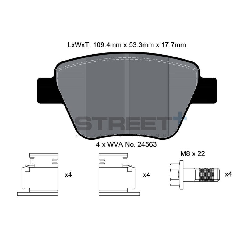 Placute Frana Spate Pagid Street+ T8080 - Audi S1 8X, SEAT Leon s.a.