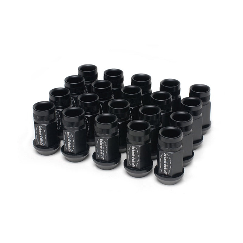 Set 16 piulite de roata Skunk2 din aluminiu 7075 forjat, M12 x 1,5, anodizate negru