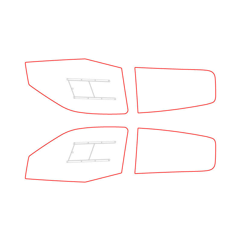 Set 4 Geamuri Policarbonat Renault Clio 2, Slider Optional