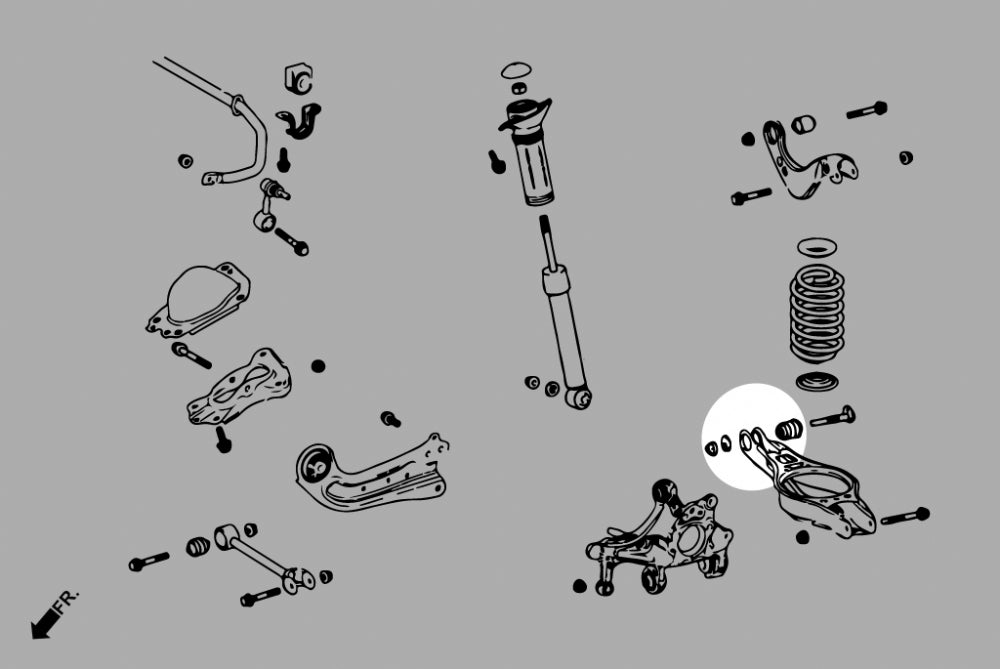 Set bucse brat suspensie inferior spate Hardrace pentru Toyota GR Corolla / GR Yaris - Q0892