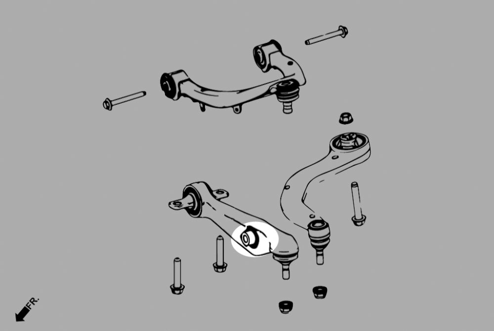 Set bucse brat suspensie inferior fata, capat amortizor Hardrace pentru Tesla Model 3 / Model Y - Q1047