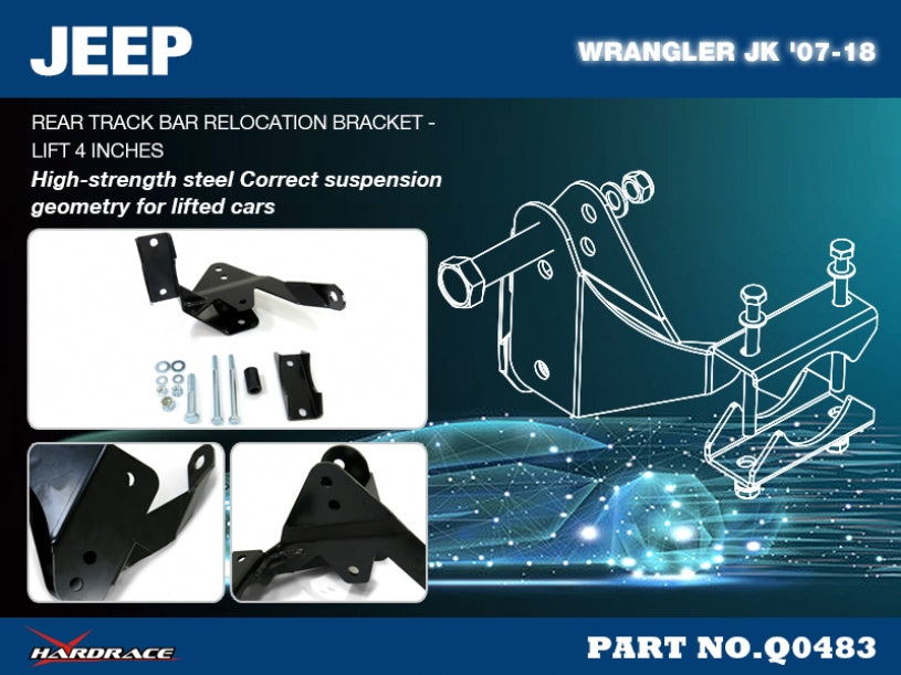 Brida repozitionare bara panhard spate Hardrace pentru Jeep Wrangler - Q0483
