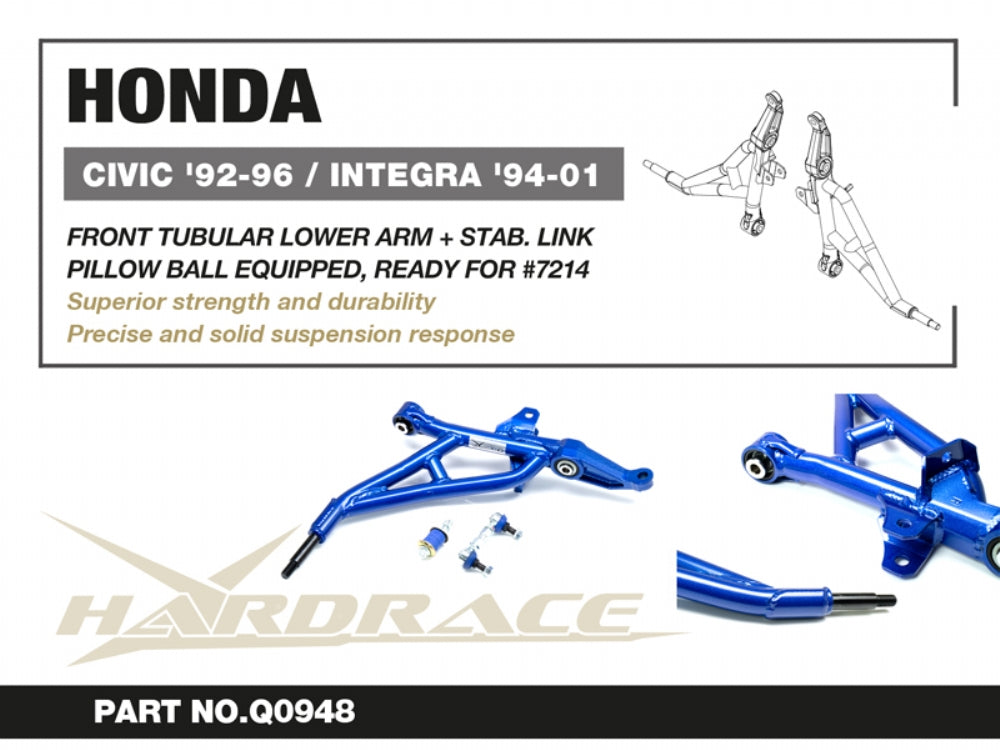 Bieleta antiruliu brat suspensie inferior fata Hardrace pentru Honda CRX / Civic - Q0948