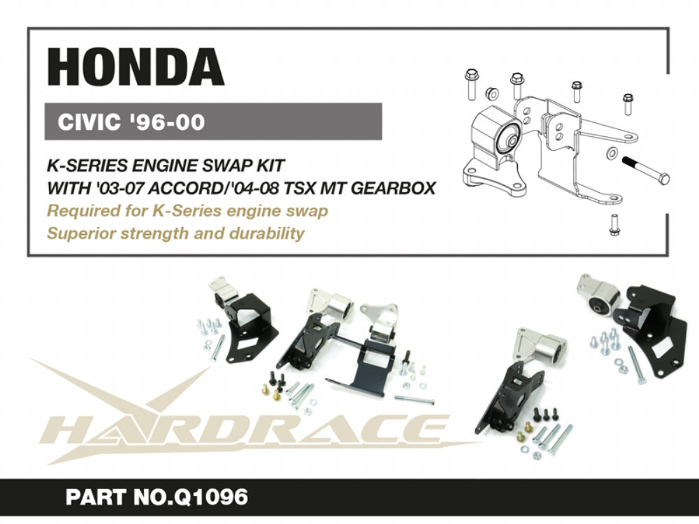 Kit tampon motor pentru swap K-Series Hardrace pentru Honda Civic - Q1096