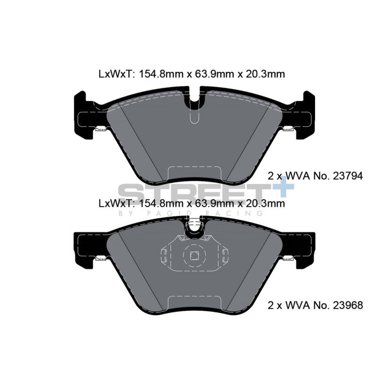 Placute Frana Fata Pagid Street+ T8045 - BMW Seria 3 E90
