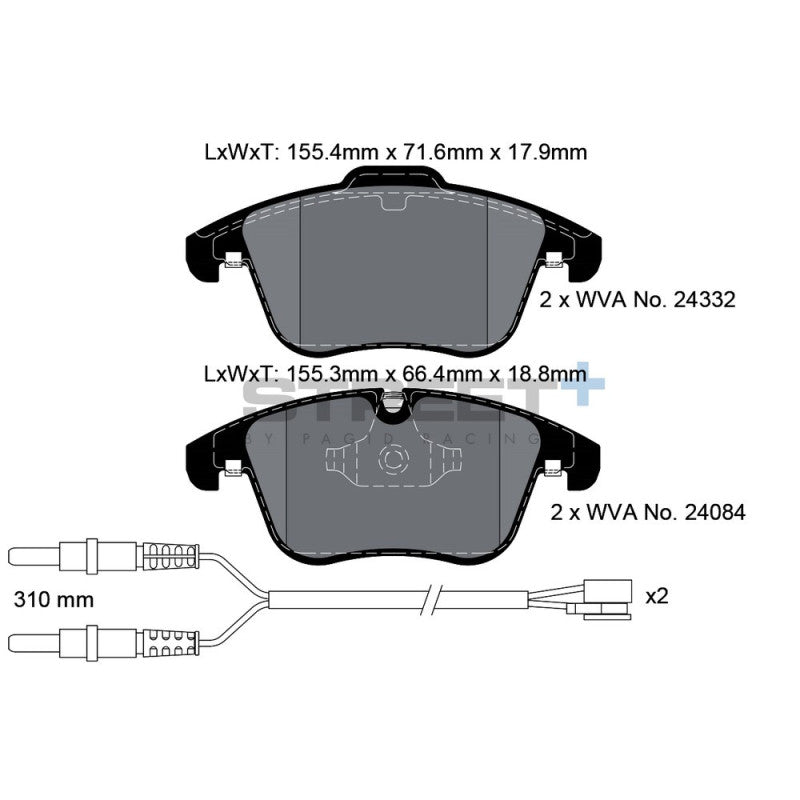 Placute Frana Fata Pagid Street+ T8069 - Citroen C5 RD