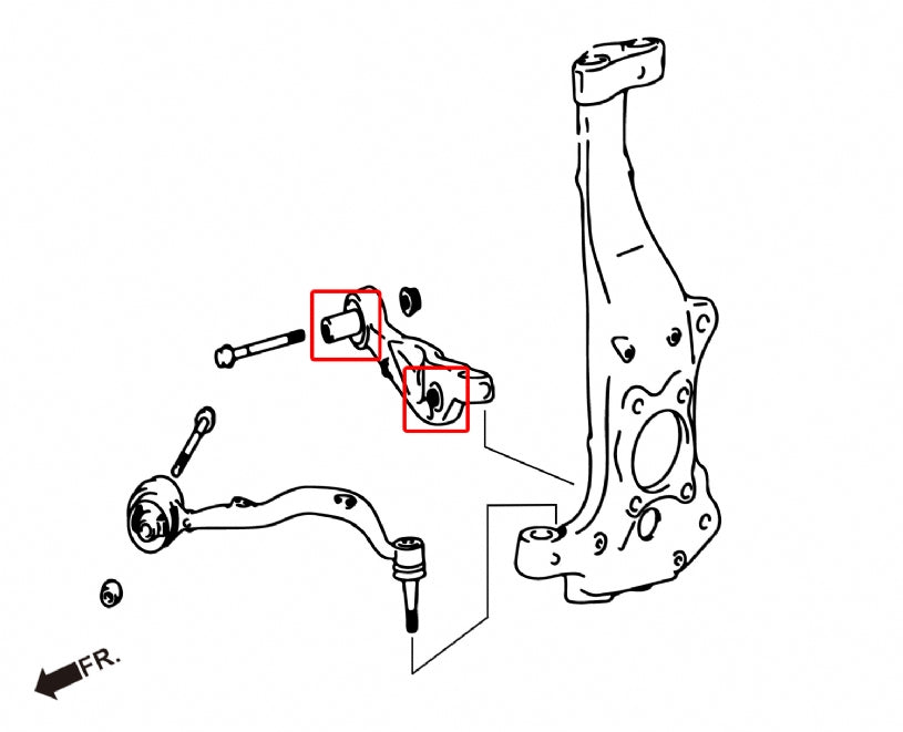 Set bucse brat drept suspensie inferior fata Hardrace pentru Lexus LS - 7830