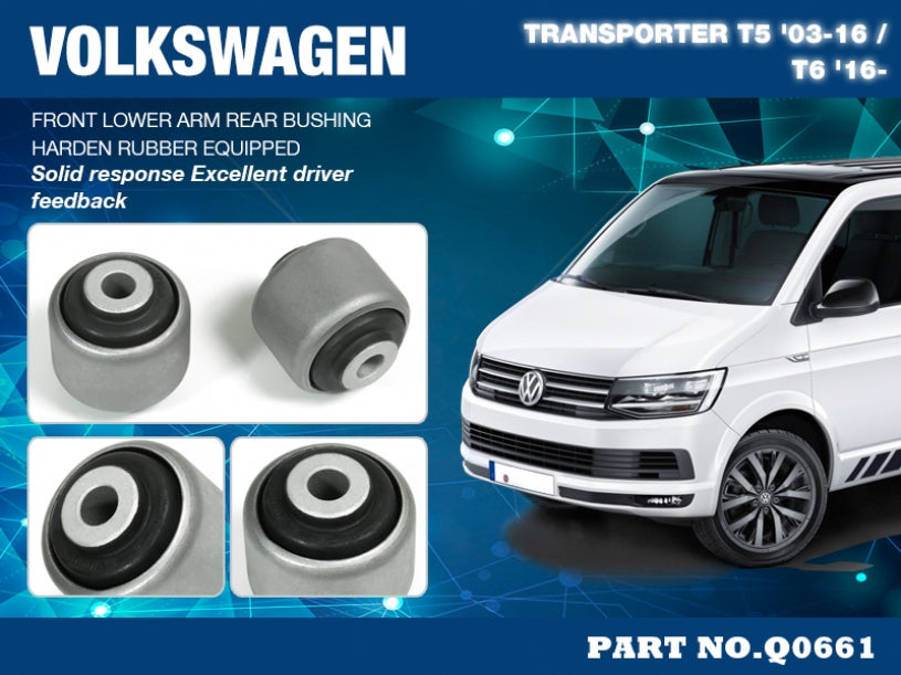 Set bucse brat suspensie inferior fata, capat spate Hardrace pentru Volkswagen Transporter - Q0661