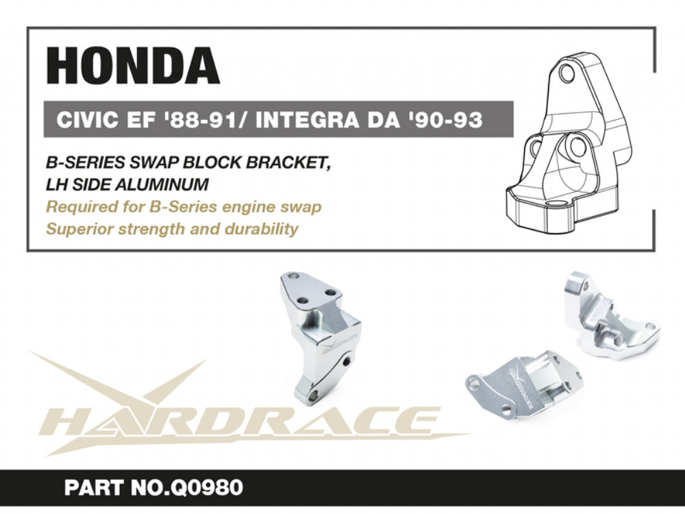 Suport tampon motor stanga pentru swap seria B Hardrace pentru Honda CRX / Civic - Q0980