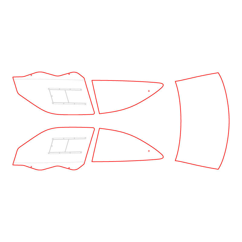 Set 5 Geamuri Policarbonat Citroen Xsara, Slider Optional