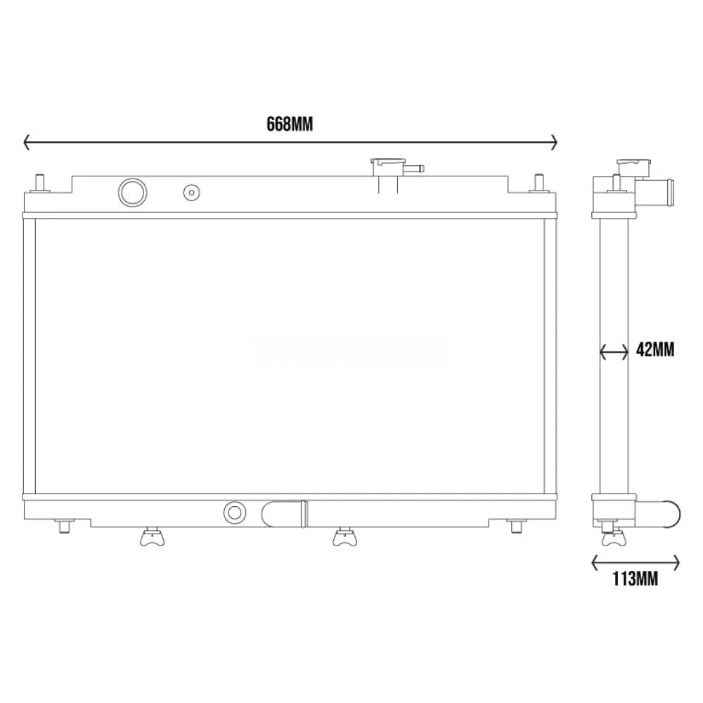 Radiator de apa Tegiwa din aluminiu pentru Honda Integra DC2 cu motor K20A (K-swap)