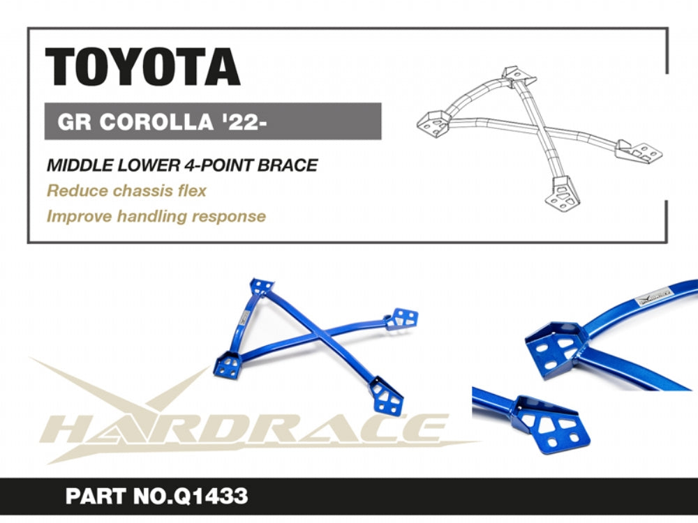 Bara rigidizare in patru puncte inferior central Hardrace pentru Toyota GR Corolla - Q1433