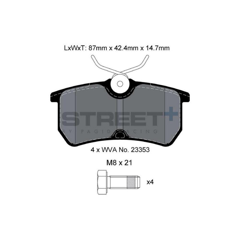 Placute Frana Fata sau Spate Pagid Street+ T8170 - Ford Fiesta