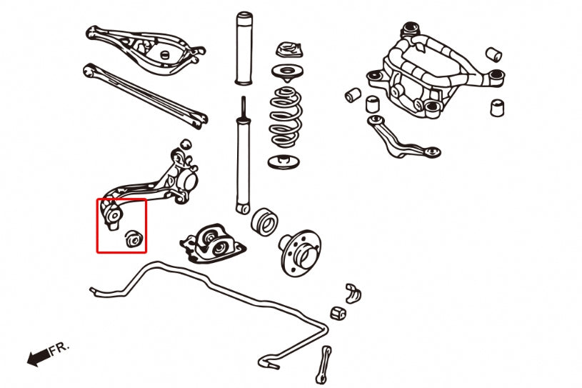 Set bucse brat longitudinal spate Hardrace pentru BMW M3 / Seria 3 - 7429