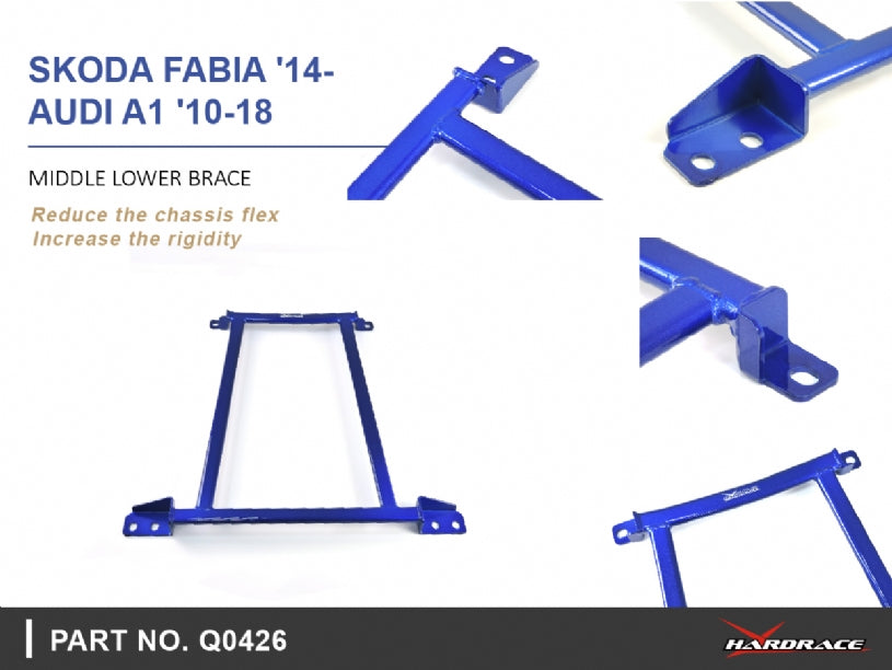 Bara rigidizare inferior central Hardrace pentru Audi A1 / S1 / Skoda Fabia - Q0426