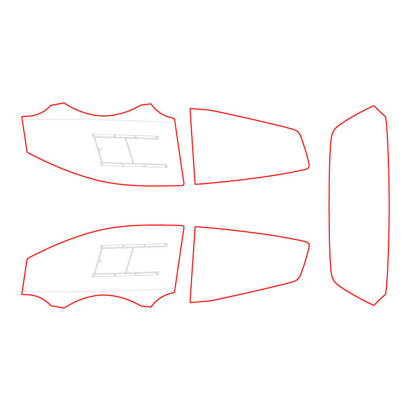 Set 5 Geamuri Policarbonat Citroen C2, Slider Optional
