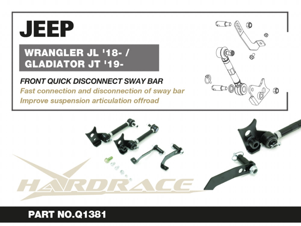 Bieleta antiruliu cuplaj rapid fata Hardrace pentru Jeep Gladiator / Wrangler - Q1381