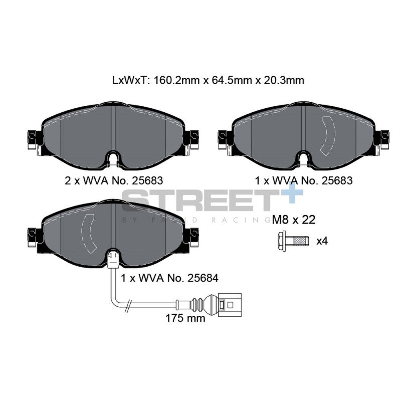 Placute Frana Fata Pagid Street+ T8122 - Audi S3 8V