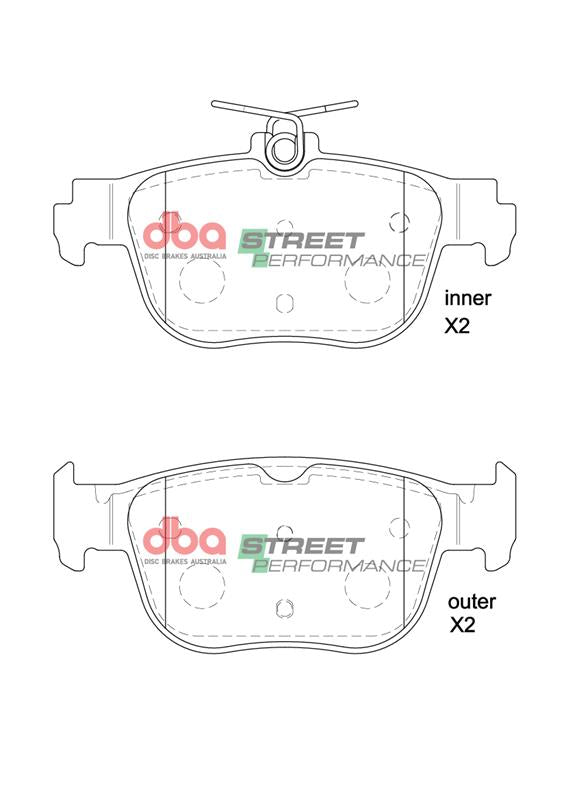 Placute Frana DBA Brake Kit Street Series T2 Slotted & Street Performance (2x DBA2809S + DB15092SP) Spate Audi/Cupra/Volkswagen DBA2809S-15092SP