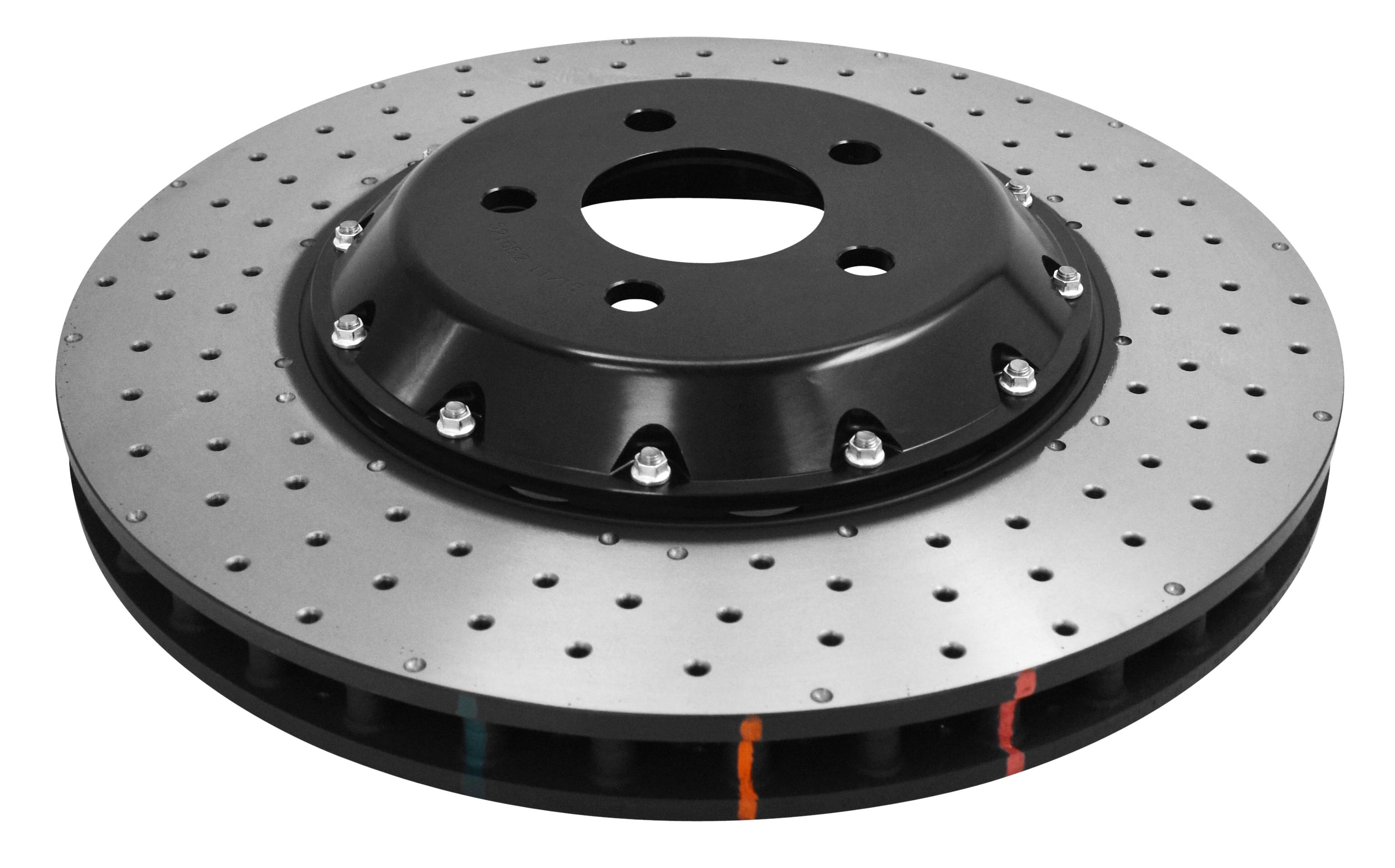 Disc Frana DBA 5000 Series Crossed Drilled & Dimpled Black Hat Fata 380mm Ford Mustang DBA52166BLKXD