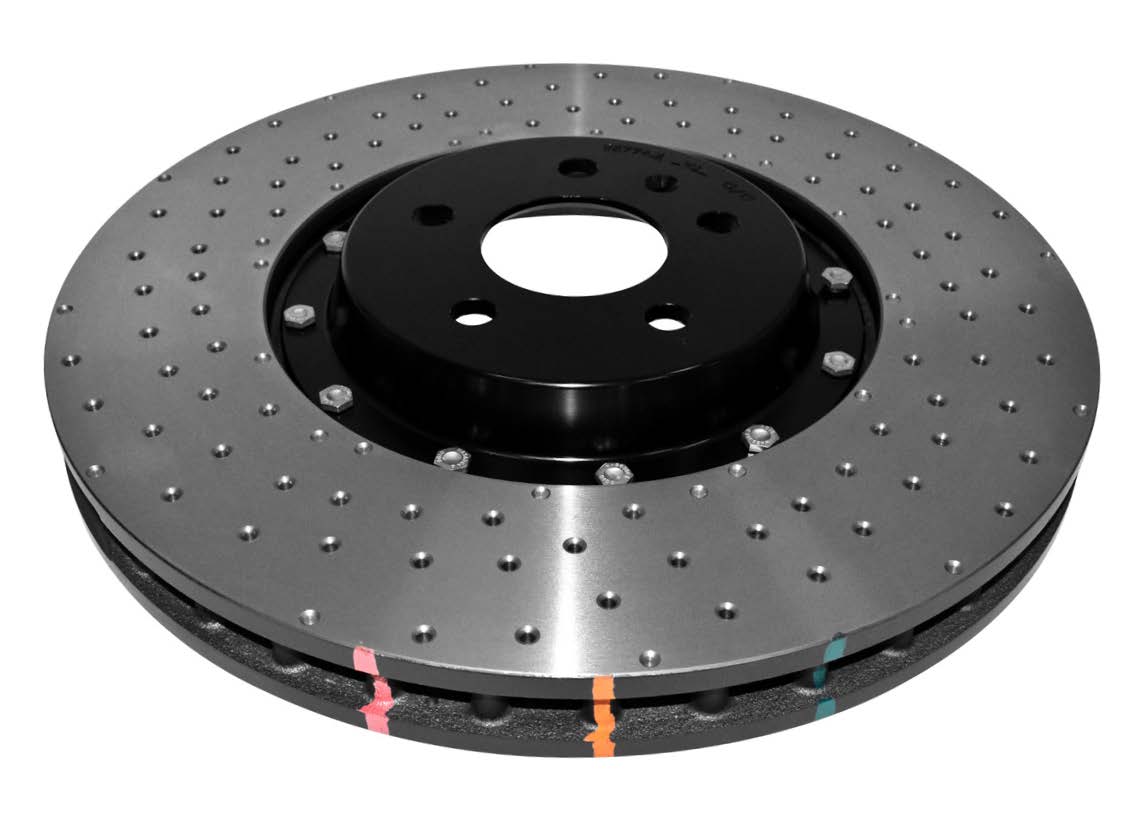 Disc Frana DBA 5000 Series Crossed Drilled & Slotted 2 Piece Black Hat Fata 370mm Chevrolet Camaro DBA52608BLKRXS