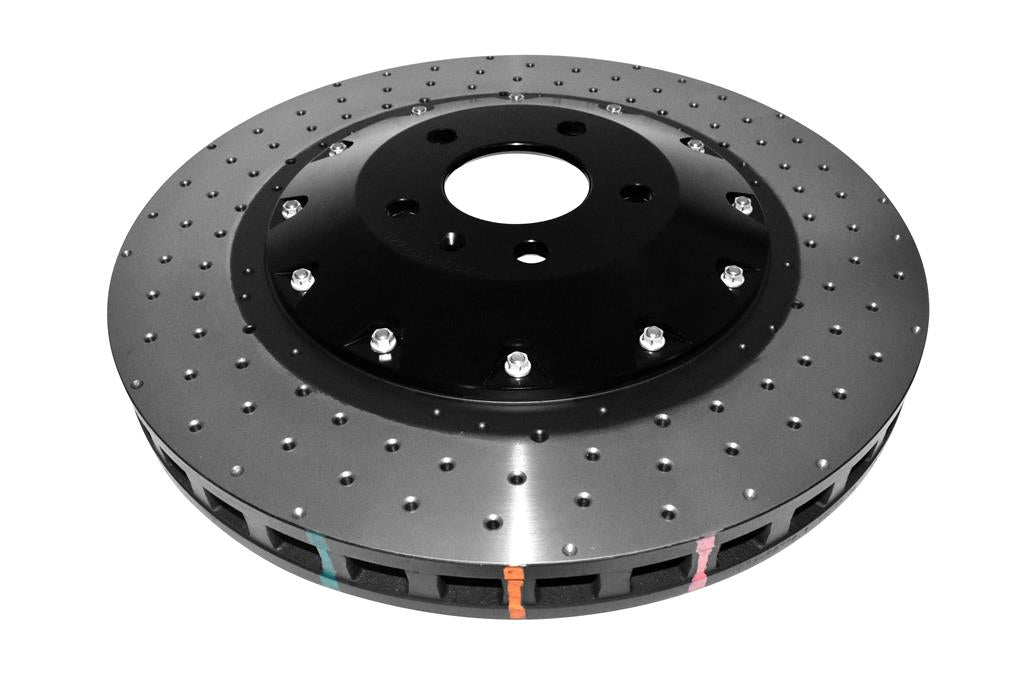 Disc Frana DBA 5000 Series Crossed Drilled & Dimpled Black Hat Fata 385mm Audi S6 DBA52778BLKXD