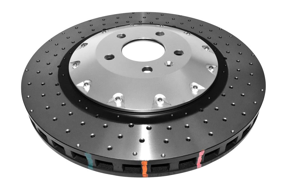 Disc Frana DBA 5000 Series Crossed Drilled & Dimpled Silver Hat Fata 385mm Audi S6 DBA52778SLVXD