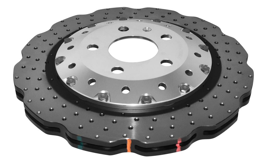 Disc Frana DBA 5000 Series Crossed Drilled & Dimpled Silver Hat Fata 365mm Audi R8 / Audi RS4 / Audi RS5 DBA52834WSLVXD