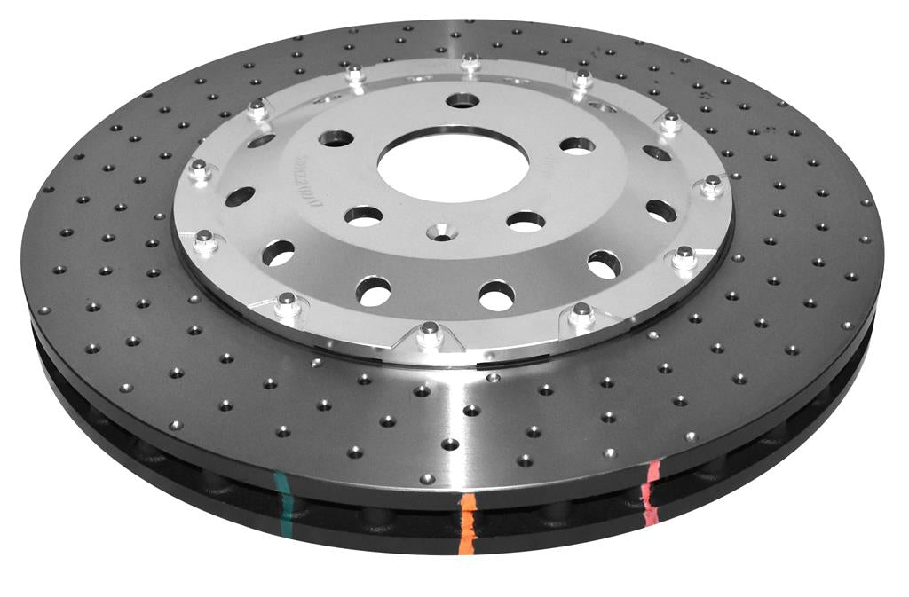 Disc Frana DBA 5000 Series Crossed Drilled & Dimpled Silver Hat Fata 370mm Cupra/Seat DBA52842SLVXD