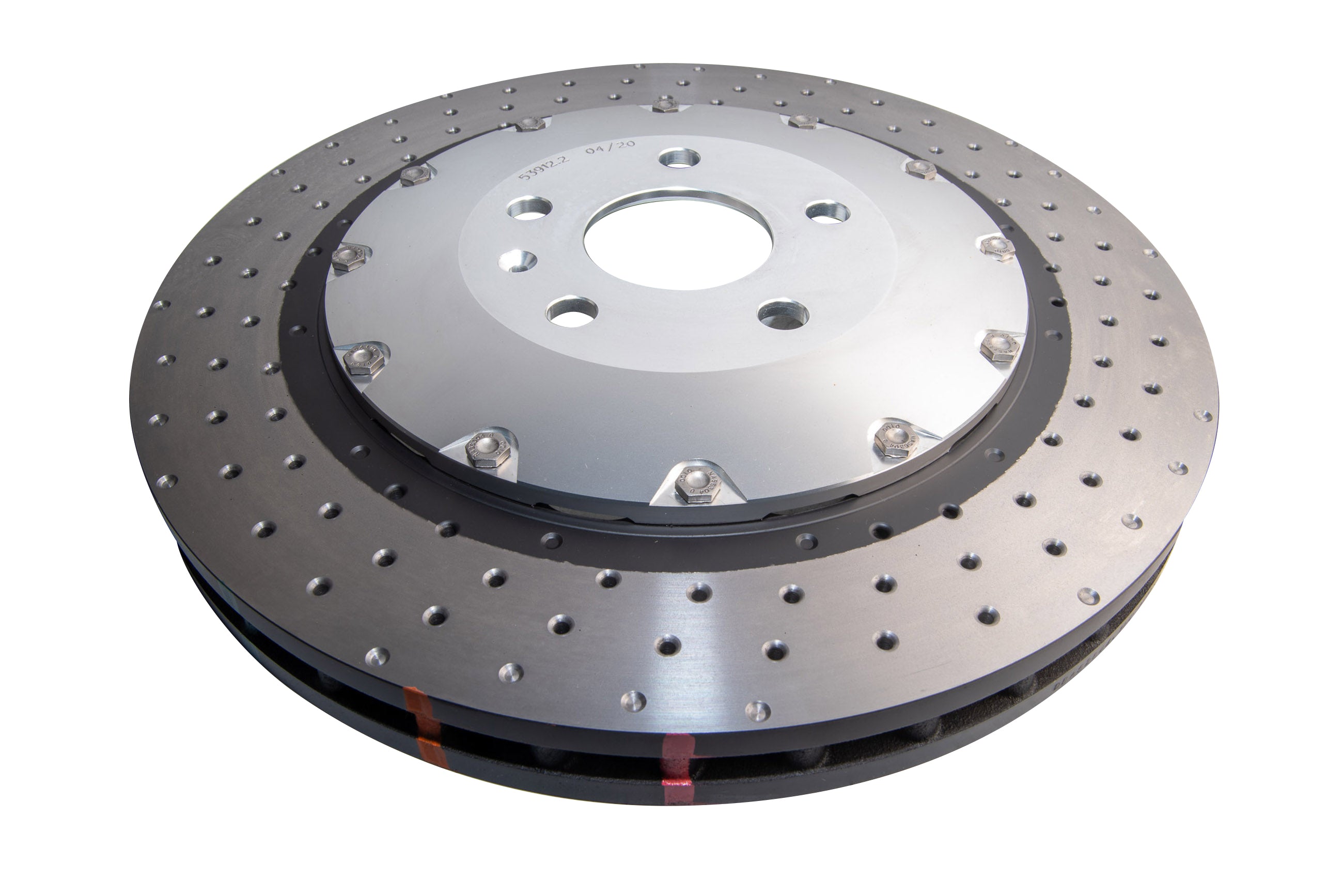 Disc Frana DBA 5000 Series Crossed Drilled & Dimpled Silver Hat Fata 370mm Audi RS3 DBA52844SLVXD
