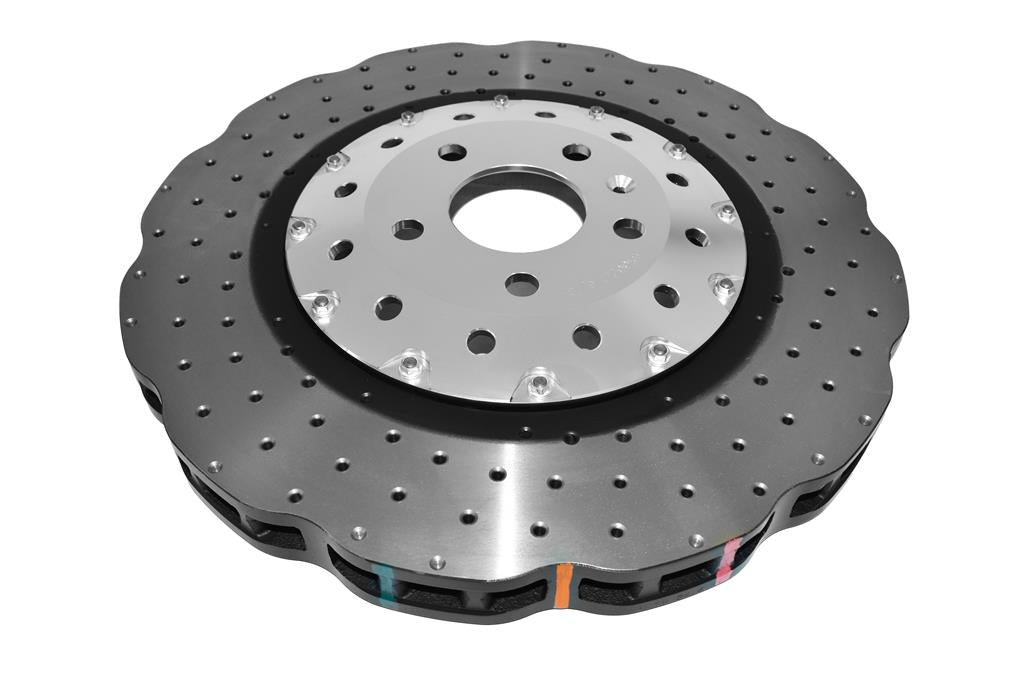 Disc Frana DBA 5000 Series Crossed Drilled & Dimpled Silver Hat Fata 390mm Audi RS6 / Audi RS7 DBA53002WSLVXD