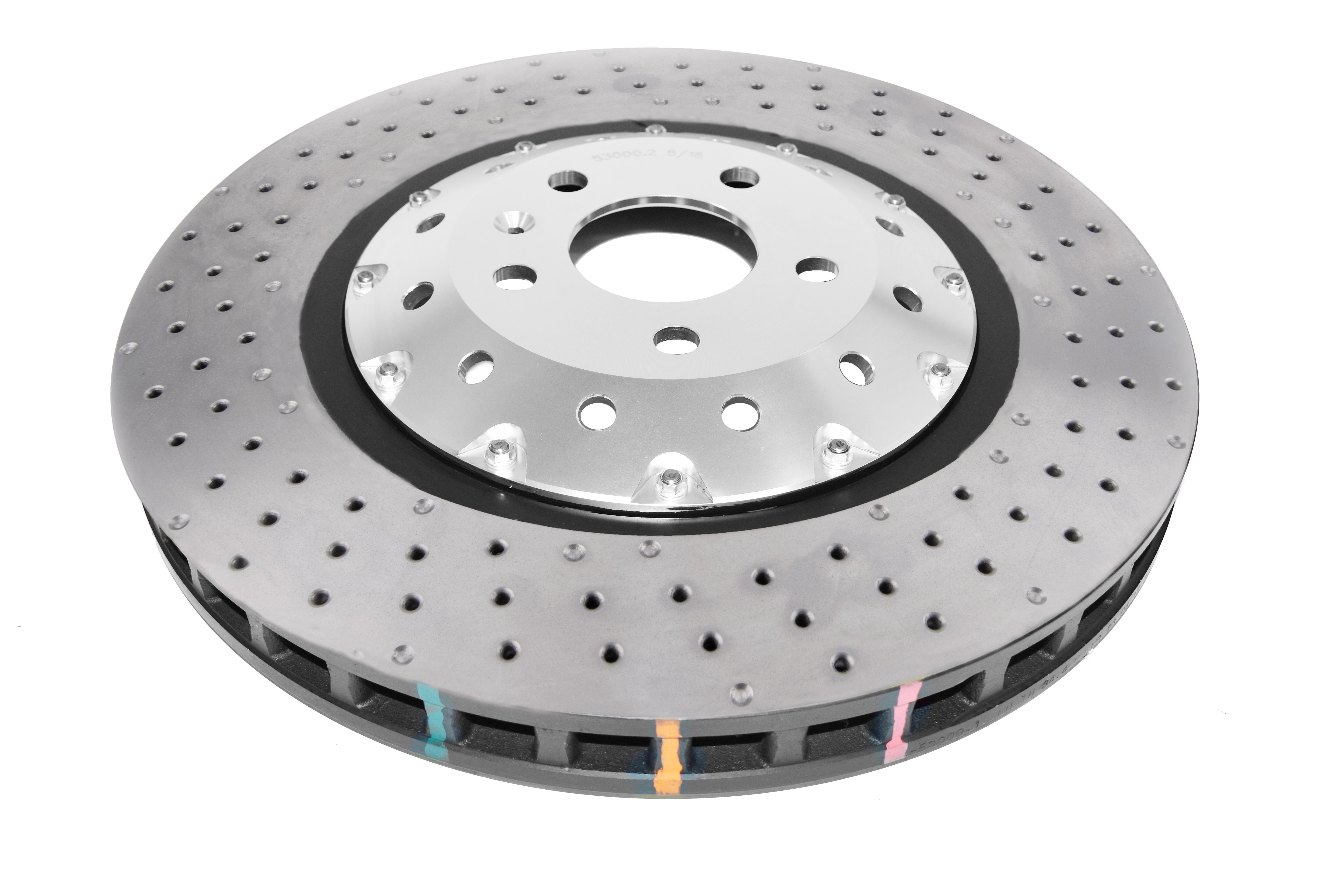 Disc Frana DBA 5000 Series Crossed Drilled & Dimpled Silver Hat Fata 370mm Audi RS3 DBA53004SLVXD