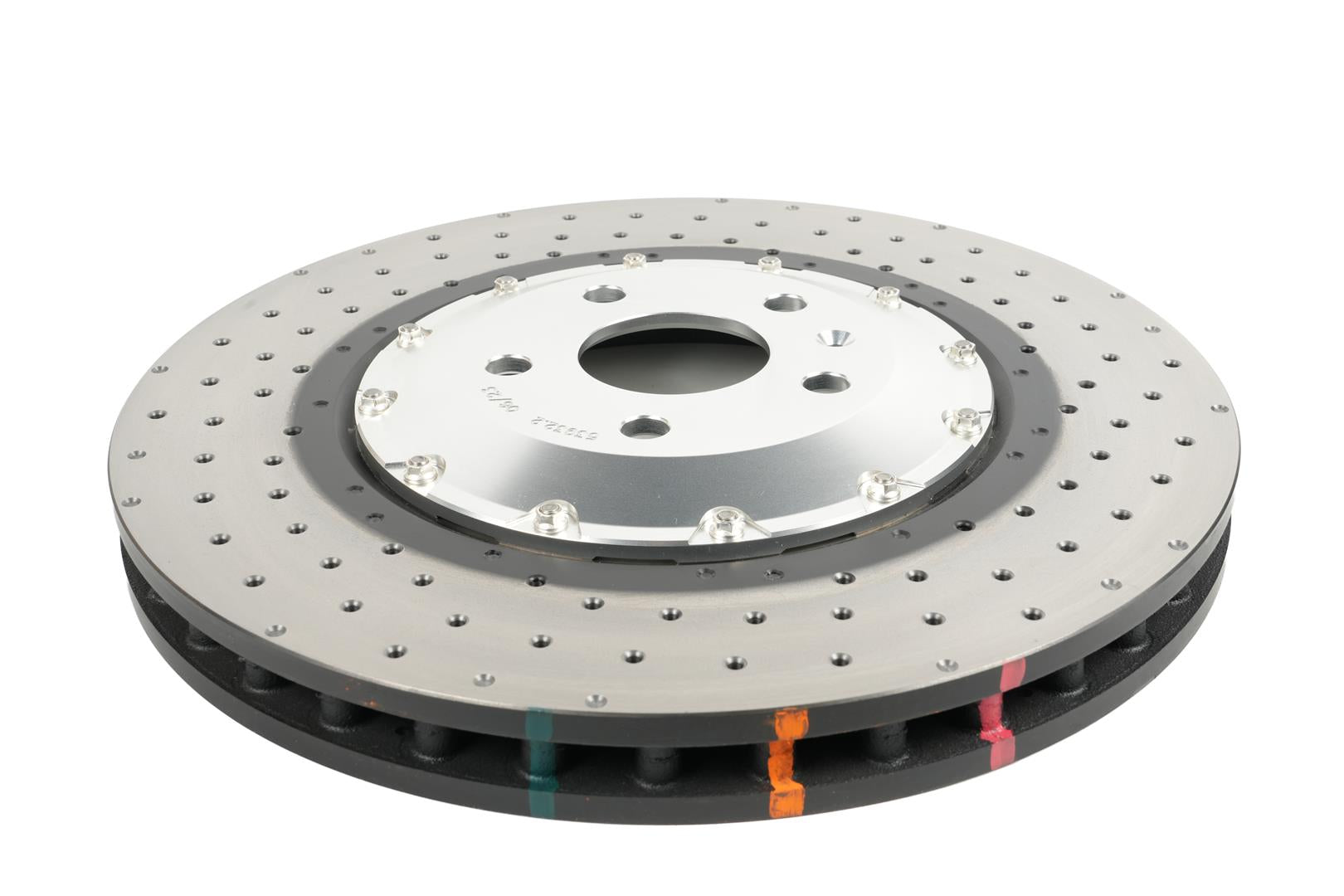 Disc Frana DBA 5000 Series Crossed Drilled & Dimpled Silver Hat Fata 374mm Audi/Cupra DBA53932SLVXD