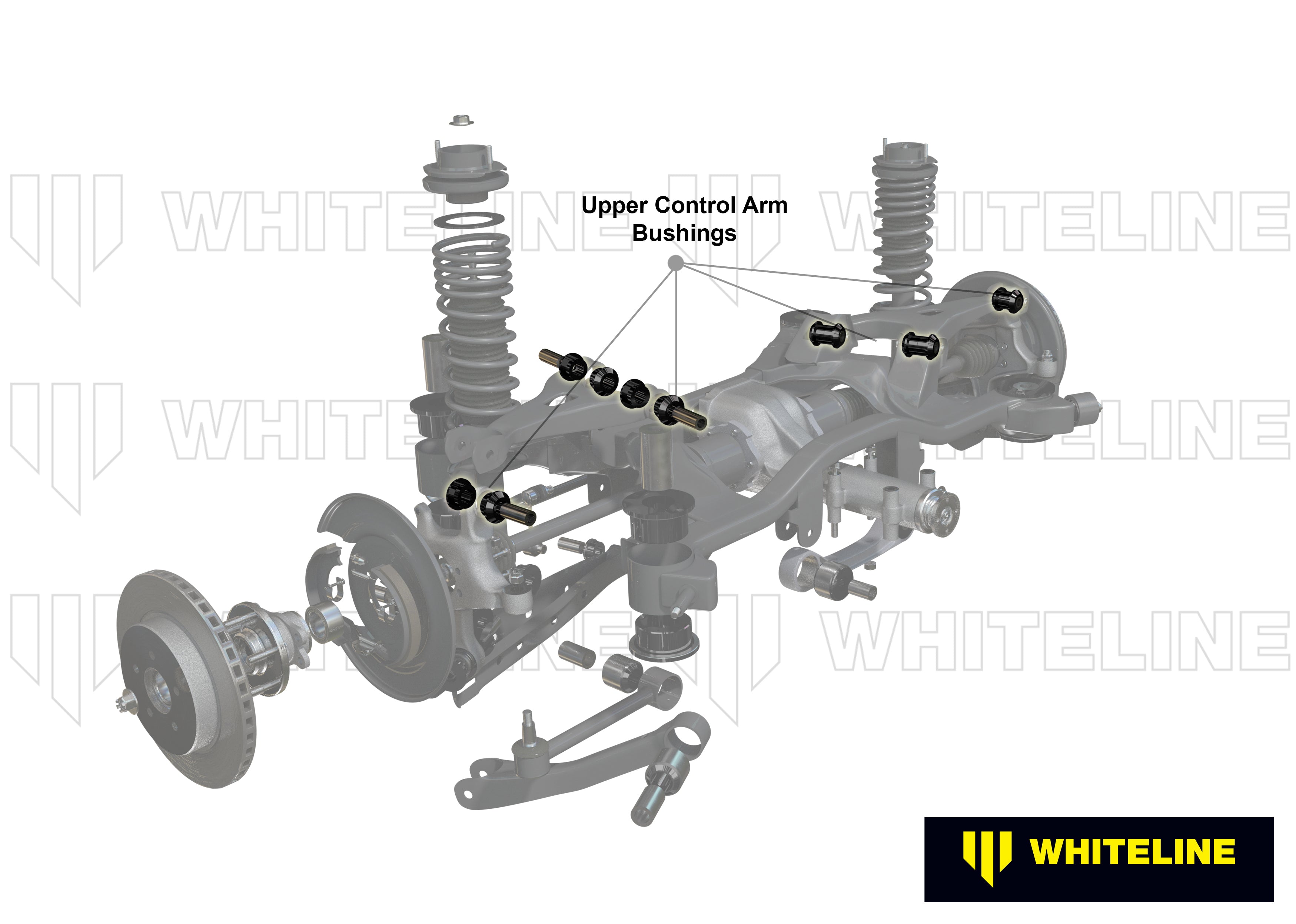 Set bucse brat suspensie superior interior (decalaj dublu) Whiteline pentru Nissan 180Sx - KCA347