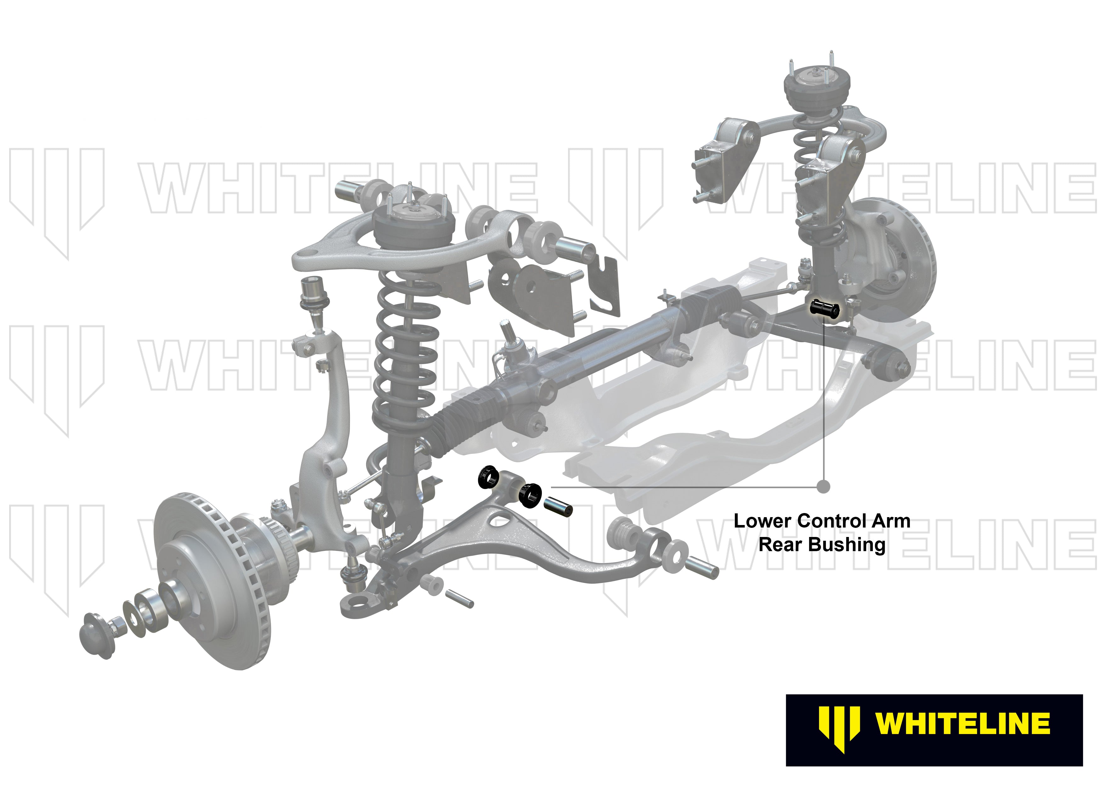 Set bucse brat suspensie inferior spate interior (decalaj dublu) Whiteline pentru Honda Civic - KCA366