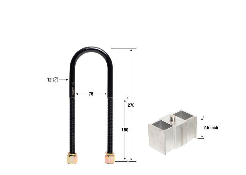 Kit coborare suspensie 2.5 inch (lowering blocks) Whiteline pentru Universal Products Lowering Blocks - KLB110-25