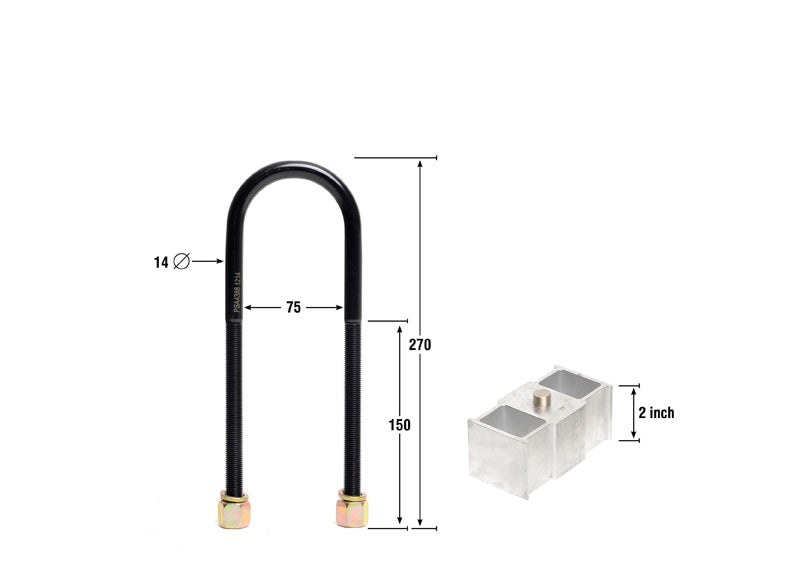 Kit coborare suspensie 2 inch (lowering blocks) Whiteline pentru Universal Products Lowering Blocks - KLB111-20