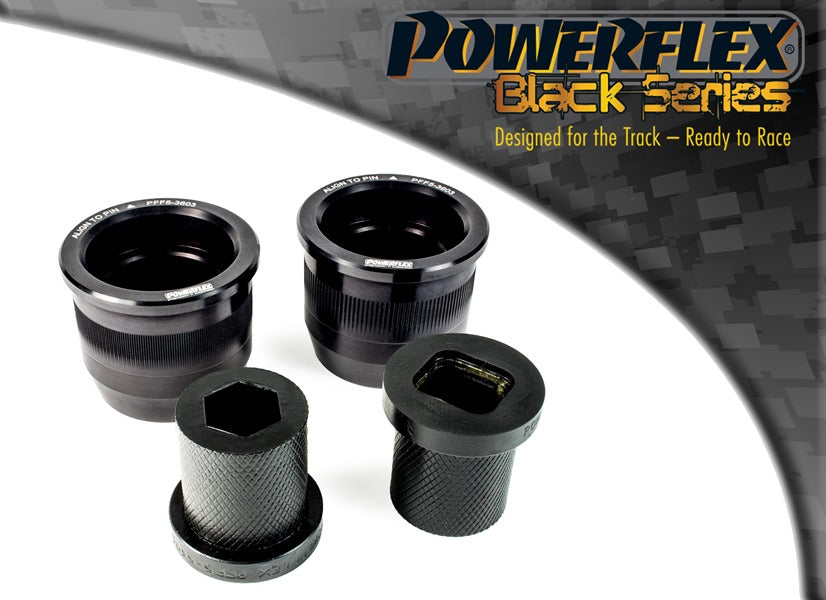 Bucse poliuretan Powerflex brat fata, prindere spate (cu carcasa de aluminiu) - BMW Seria 3 E30 / E36 - Negru (2 buc)