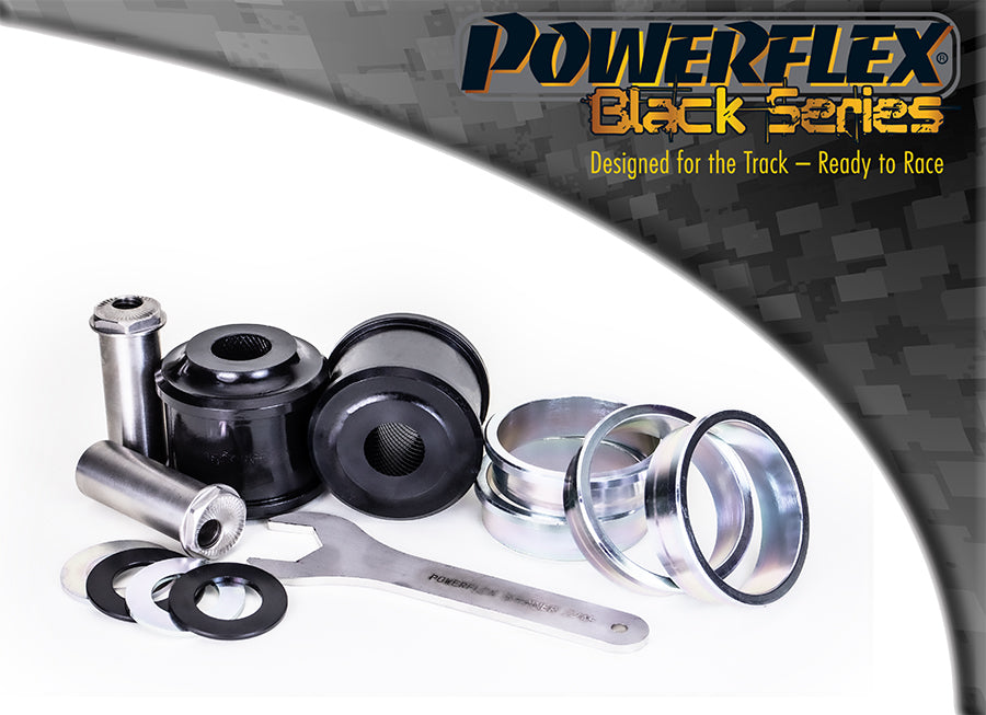 Bucse poliuretan Powerflex brat de reactie fata (offset caster reglabil, la sasiu) - BMW Seria 2 F87, Seria 3 F31 / F30 / F34 / F80, Seria 4 F32 / F83 / F33 / F82 / s.a. - Negru (2 buc)