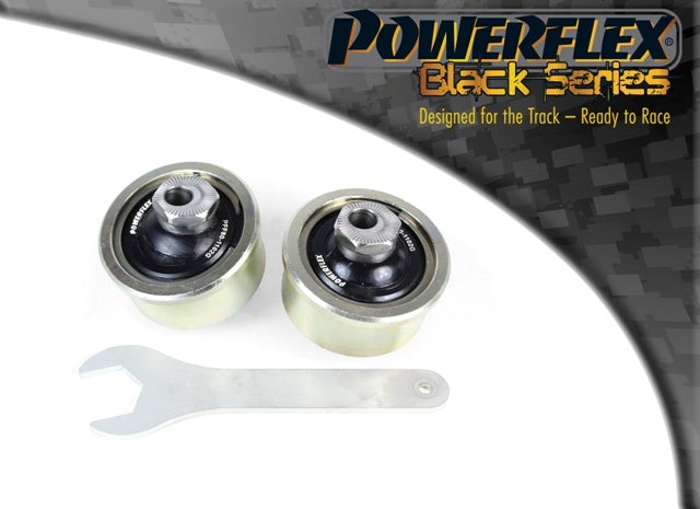 Bucse poliuretan Powerflex brat fata, prindere spate (reglabila pe caster) - Alfa Romeo MiTo 955, Fiat Punto 199, Opel Corsa D / E - Negru (2 buc)