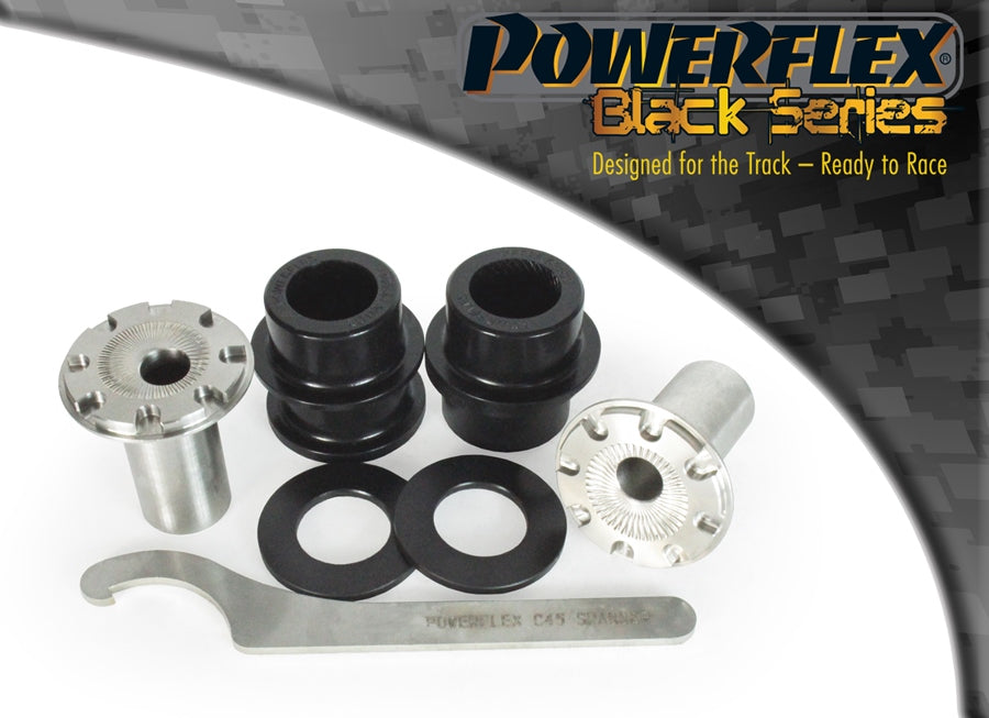 Bucsa poliuretan Powerflex fata brat fata (camber reglabil) (Negru) - Audi A3/S3/RS3/Q3/TT, Seat Altea/Leon/Toledo, Skoda Octavia, Volkswagen Golf/Jetta/Scirocco/Tiguan