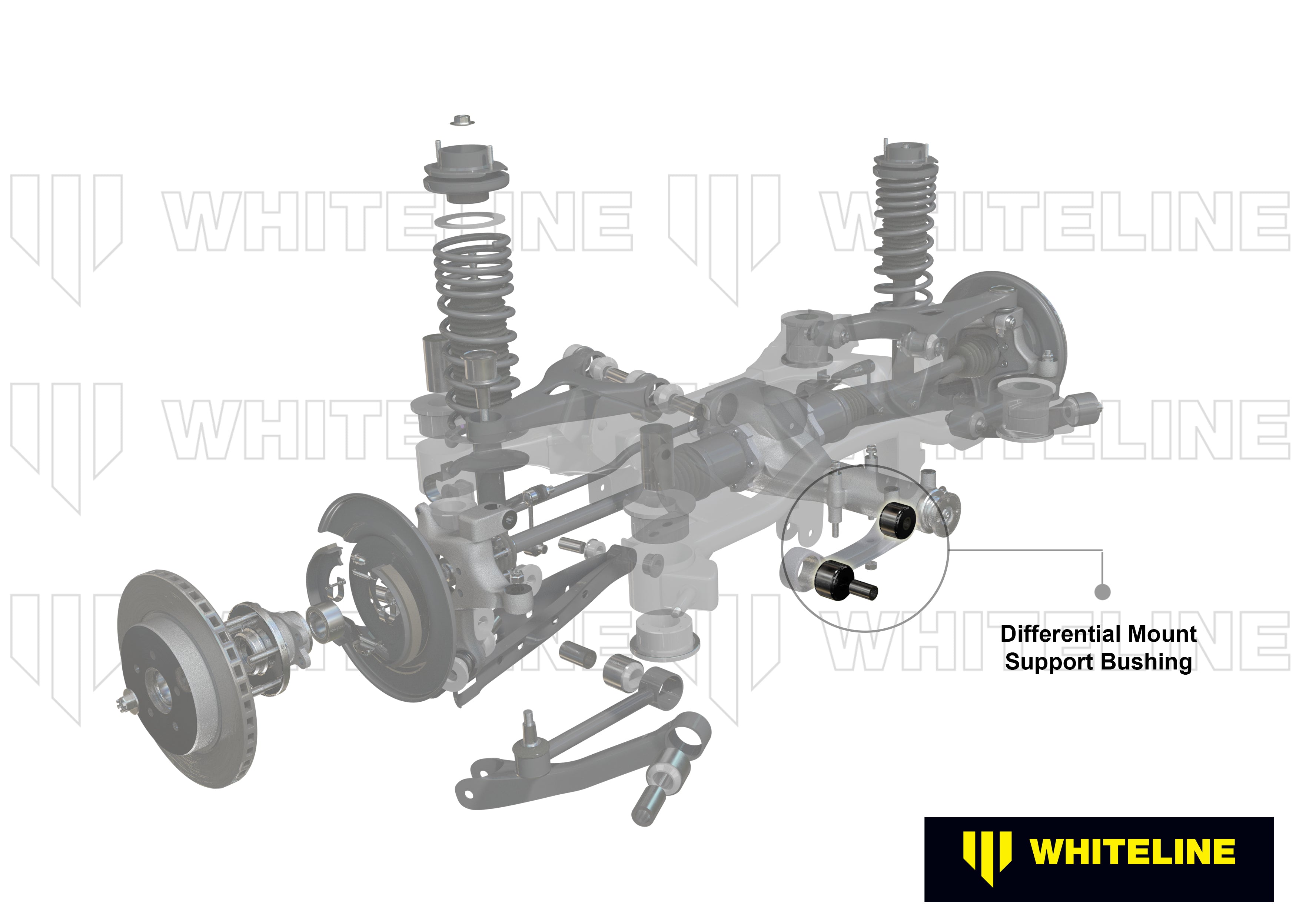 Set bucse suport diferential fata Whiteline pentru Mitsubishi Lancer - W0592