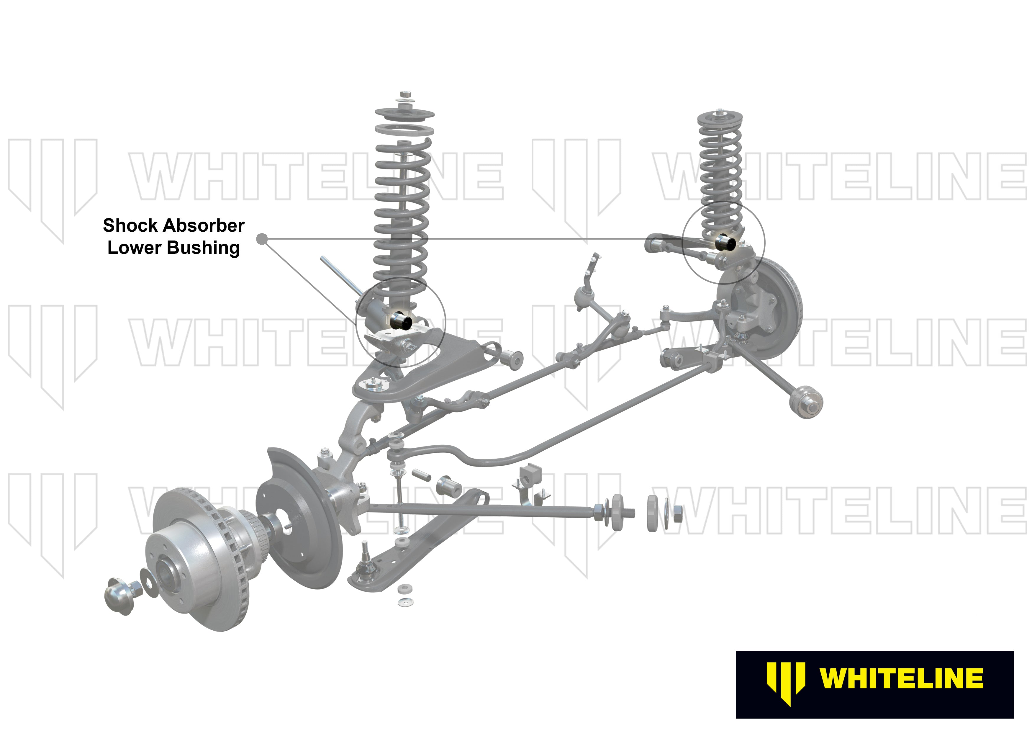Set bucse inferioare amortizor Whiteline pentru Nissan Xfn - W31409