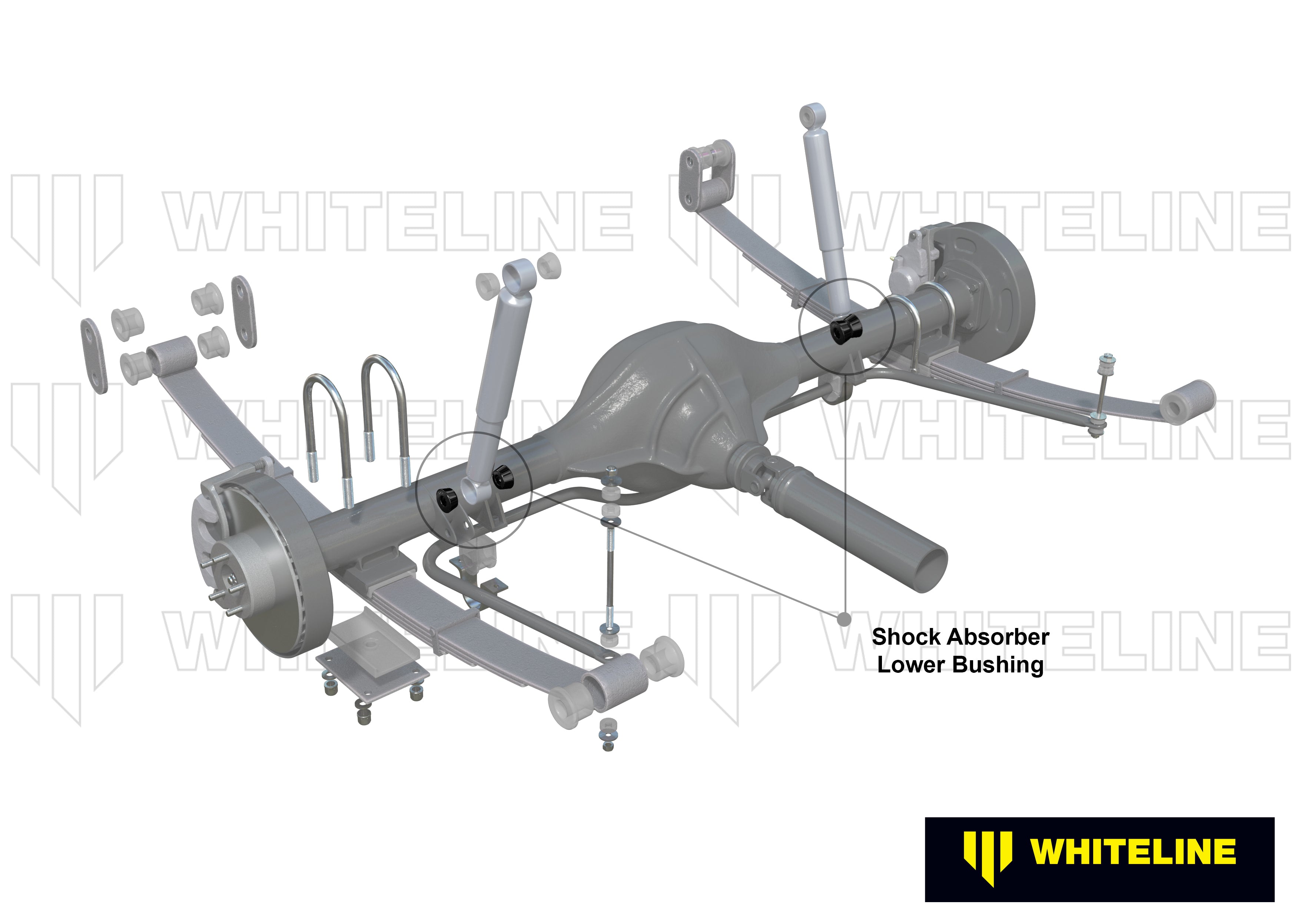 Set bucse inferioare amortizor Whiteline pentru Nissan Navara - W33325