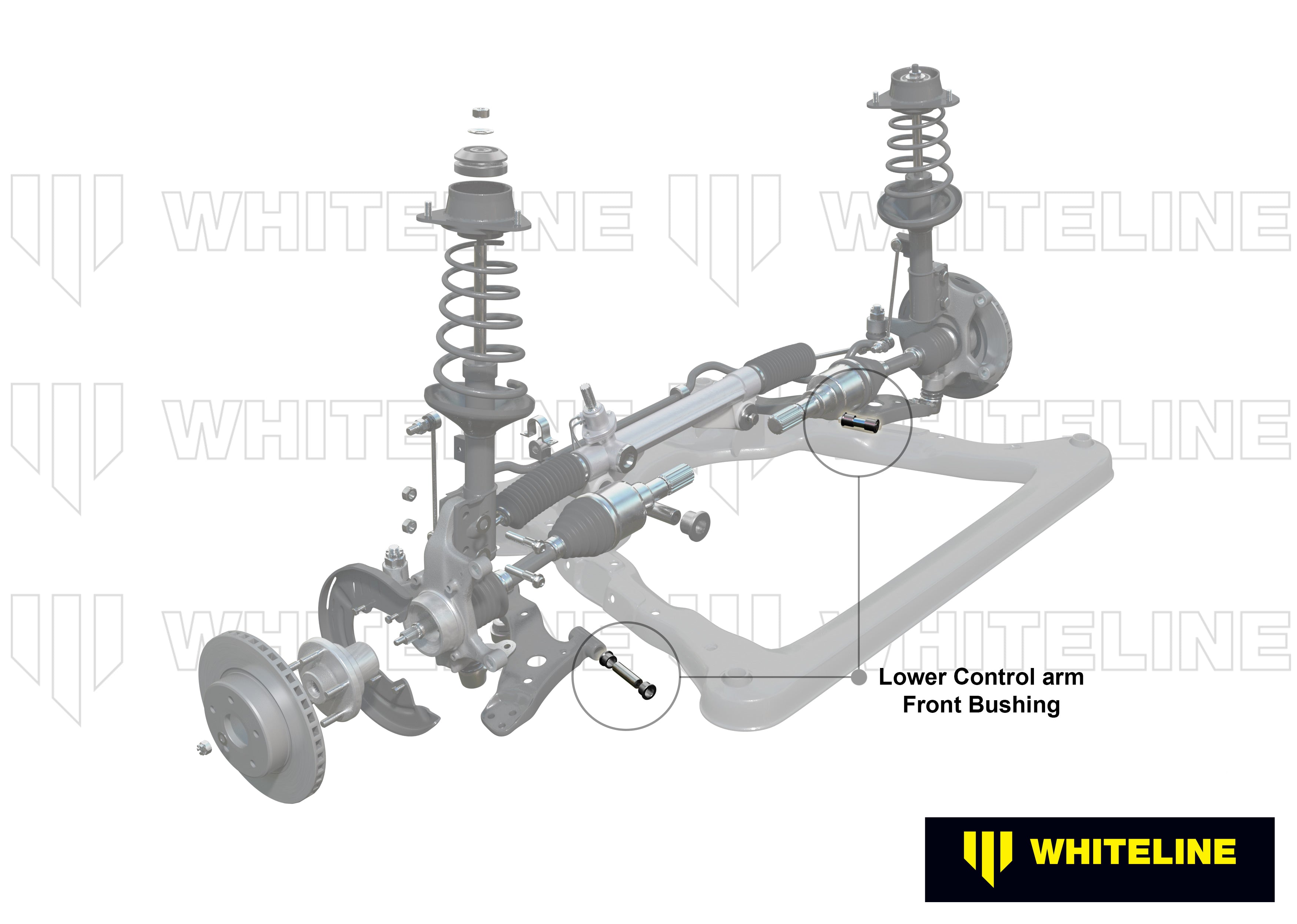 Set bucse brat suspensie inferior fata interior Whiteline pentru Honda Jazz - W53375