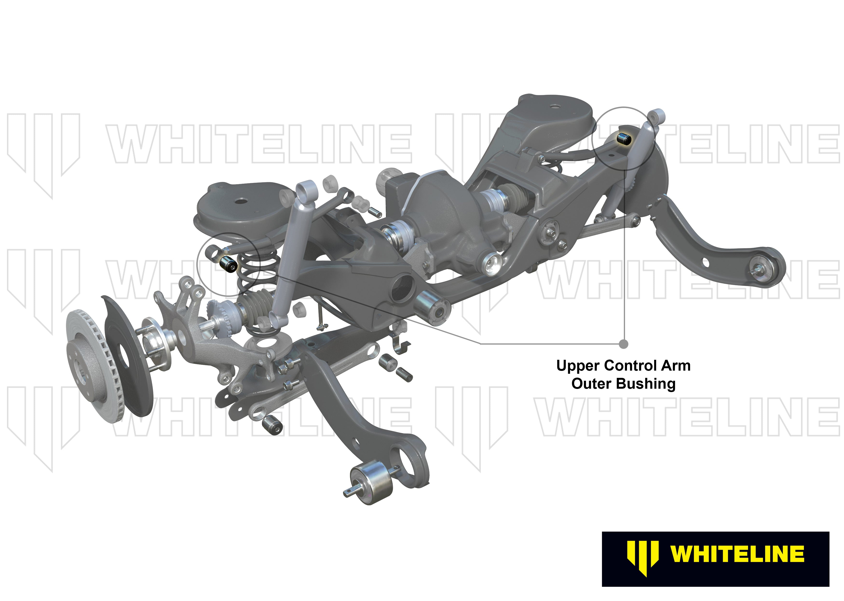 Set bucse brat suspensie superior exterior Whiteline pentru Audi A3 / Seat Leon / Skoda Octavia / Vw Golf - W63579