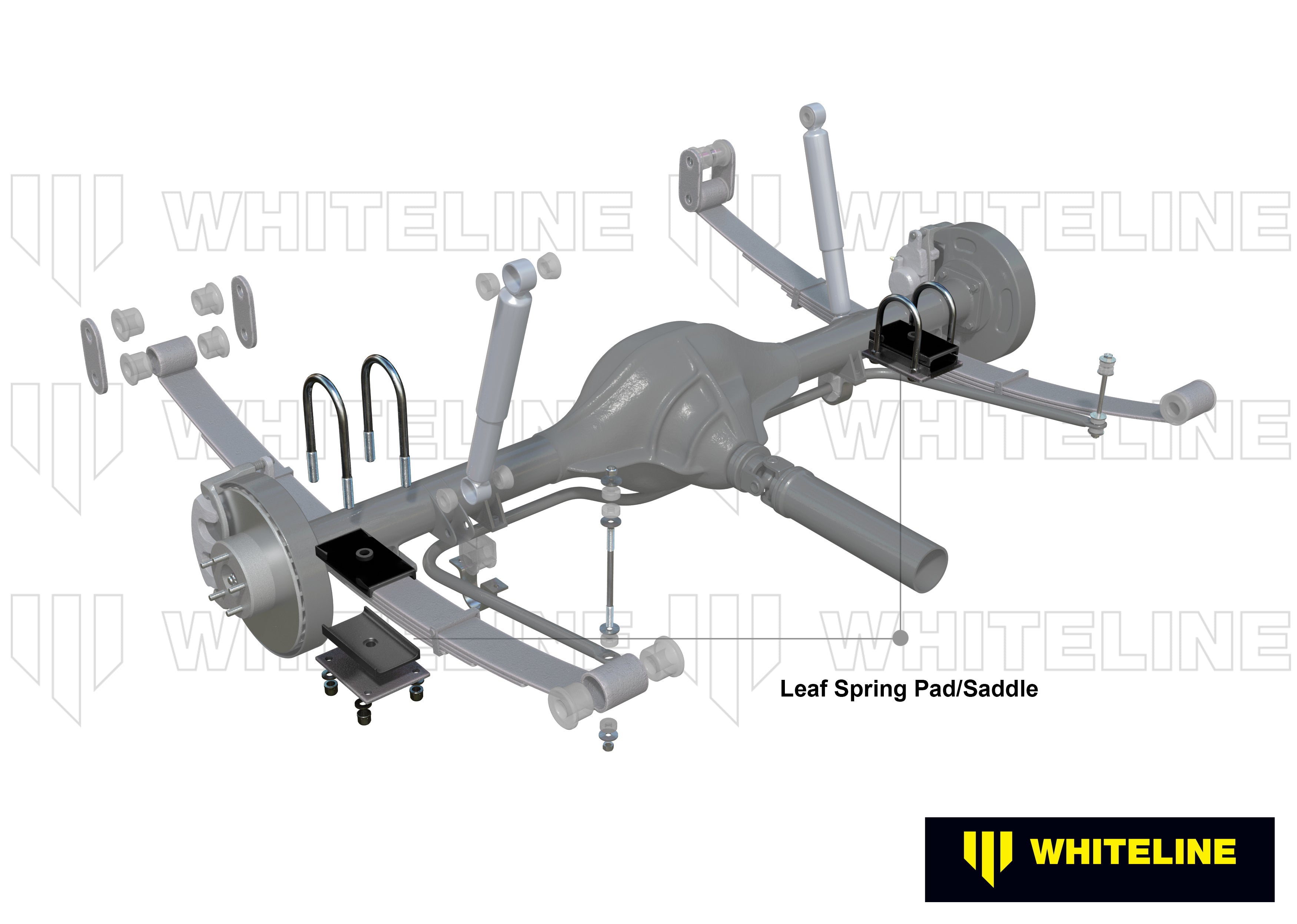 Leaf spring to saddle insulator set bucse Whiteline pentru Nissan Xfn - W71413
