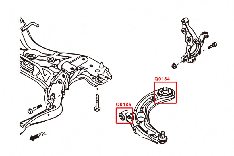 Set bucse brat suspensie inferior fata, capat fata Hardrace pentru Mazda CX-3 / Mazda 2 - Q0185
