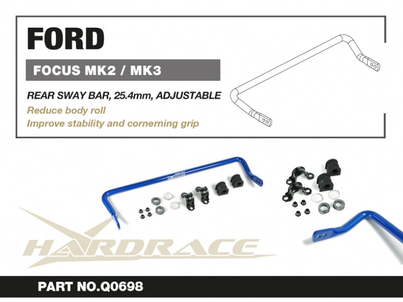 Bara stabilizatoare spate Hardrace pentru Ford Focus / Focus ST / Mazda Mazda 3 / Mazda 5 / Volvo C30 / C70 - Q0698